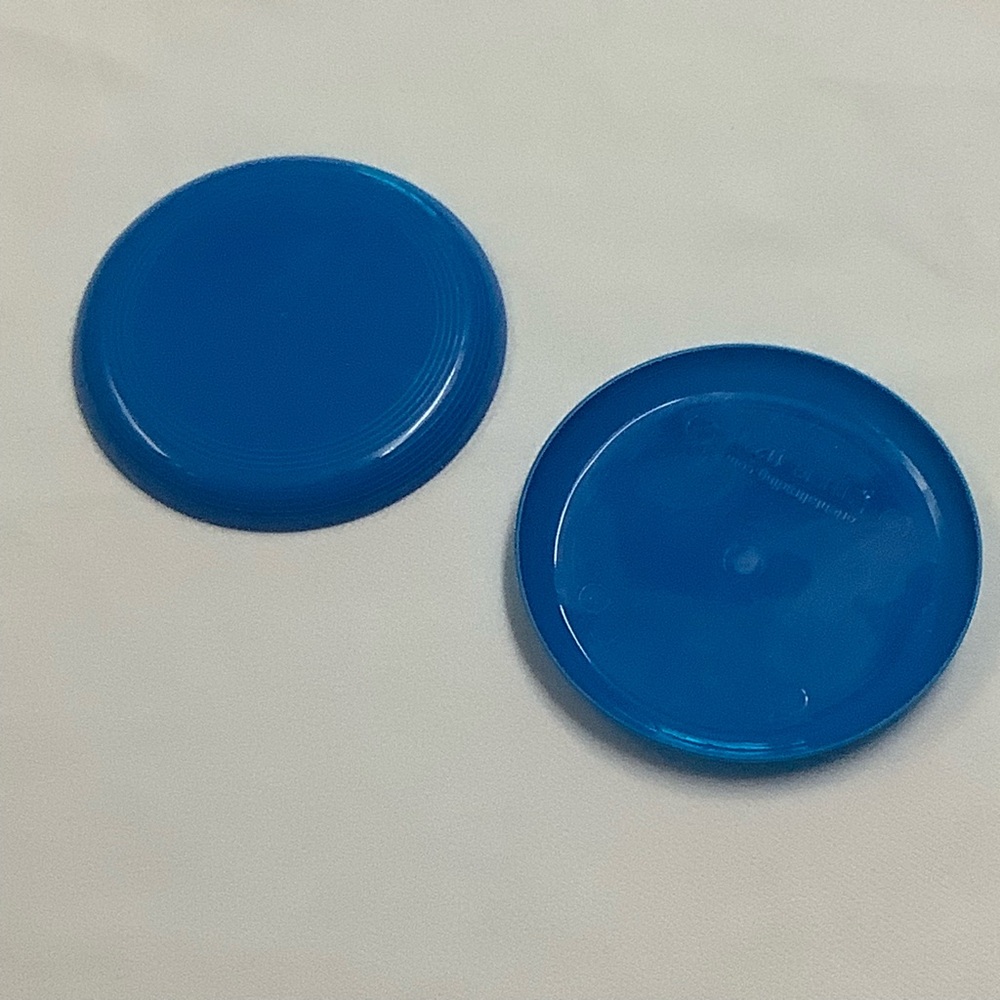 2 Blue Plastic 3 1/2 in Frisbee Small Hand Toss